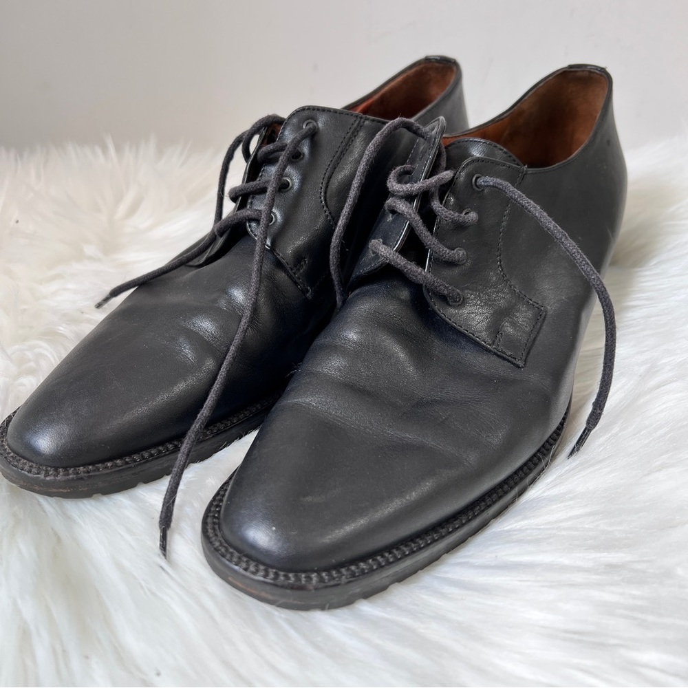 Coach Shoes Lace Up Black Leather Mens Size 10 N Narrow